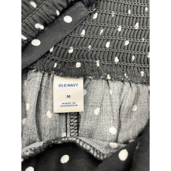 Old Navy Jumpsuit Womens M Black White Polka Dot Square Neck Sleeveless - Picture 4 of 4